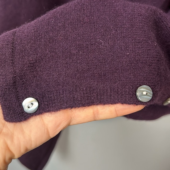 100% cashmere purple sweater shawl button up one size - Picture 9 of 9